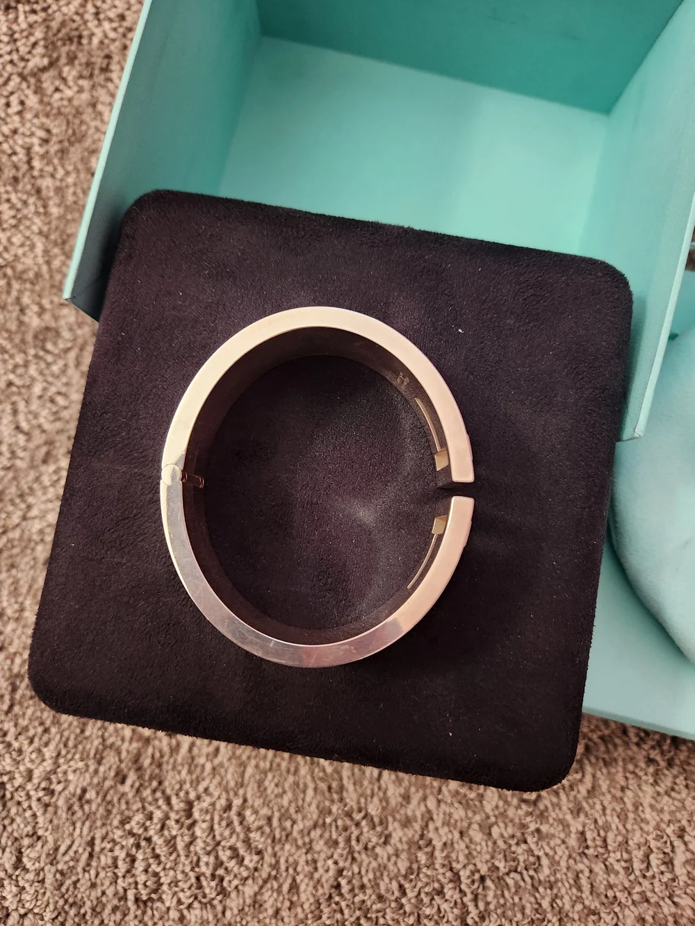 Tiffany & Co. Cut Out T Hinged Cuff Bracelet